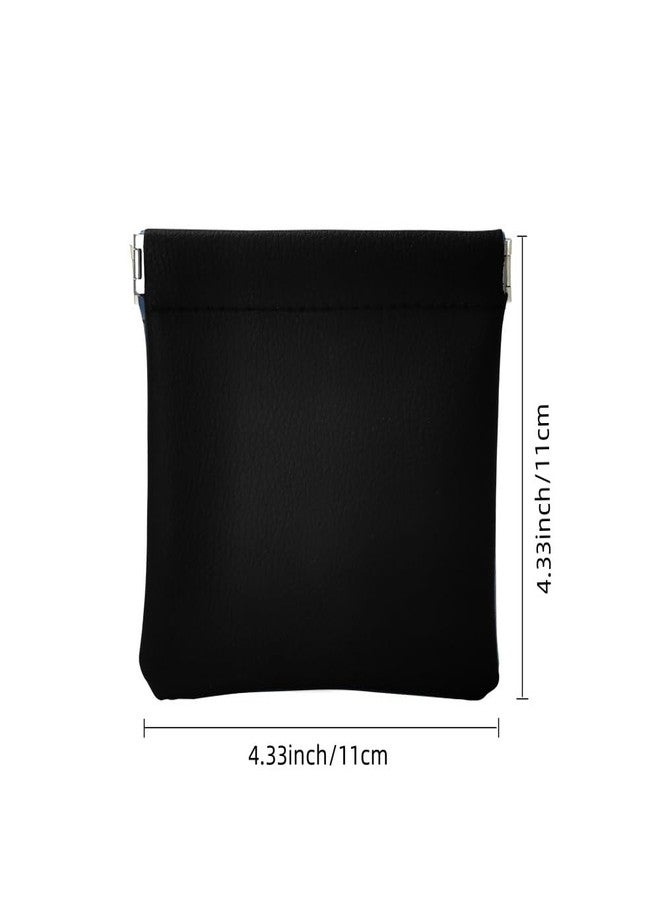 SCIKHEFT Faux Leather Jewelry Travel Bag Jewelry Pouch for Trinket Squeeze Coin Purse Pouch Change Holder For Men & Women (Black) - Image 2